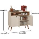 Ver imagem 2 de Aparador Buffet Londres 3 Portas Pés Palito Off / Freijó - JM Casa dos Moveis