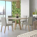 Ver imagem 1 de Conjunto Sala de Jantar Mesa com Vidro e 4 Cadeiras Cristal