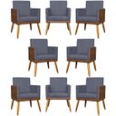 Ver imagem 1 de Kit 8 Poltronas Decorativas Modernas para Recepção Lis Corino Suede Cores Pé 30 Cm