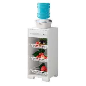 Balcão Fruteira Cozinha 3 Compartimentos com 1 Gaveta Gana - Branco