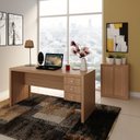 Ver imagem 1 de Kit 2 Peças com Escrivaninha 3 Gavetas e Armário Baixo  2 Portas