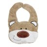 Babador Bebê Carinha Urso Zip Marrom Claro - 1