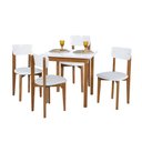 Ver imagem 1 de Conjunto Mesa de Jantar Base Madeira Maciça com 4 Cadeiras Elisa Ideal para Apartamenteo 80 X 80 Bra