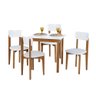 Conjunto Mesa de Jantar Base Madeira Maciça com 4 Cadeiras Elisa Ideal para Apartamenteo 80 X 80 Bra - 1