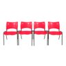 Kit com 4 Cadeiras Iso Turim Plastica Igreja Recepção Escola Vermelha Popmov Kit 4 Cadeira Iso - 1