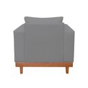 Ver imagem 5 de Kit 2 Poltronas Reforçada Linho Pés Base Madeira + Almofadas Cor:grafite