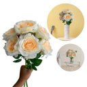 Ver imagem 7 de 12 Flores Rosas Artificiais Creme para Vasos Arranjos e Ambientes Luxuosos