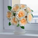 Ver mais imagens de 12 Flores Rosas Artificiais Creme para Vasos Arranjos e Ambientes Luxuosos