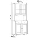 Ver imagem 5 de Armário de Cozinha Rústico com Cristaleira 4 Portas 2 Gavetas Lazuli F06 Freijó - Lyam Decor