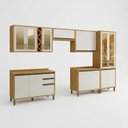 Ver imagem 2 de Cozinha Completa Modulada 6 Peças com Tampo 100% MDF Barbados Bege/Amêndoa/Off-White Espresso Móveis