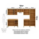 Ver imagem 3 de Cozinha Completa Modulada 6 Peças com Tampo 100% MDF Barbados Bege/Amêndoa/Off-White Espresso Móveis