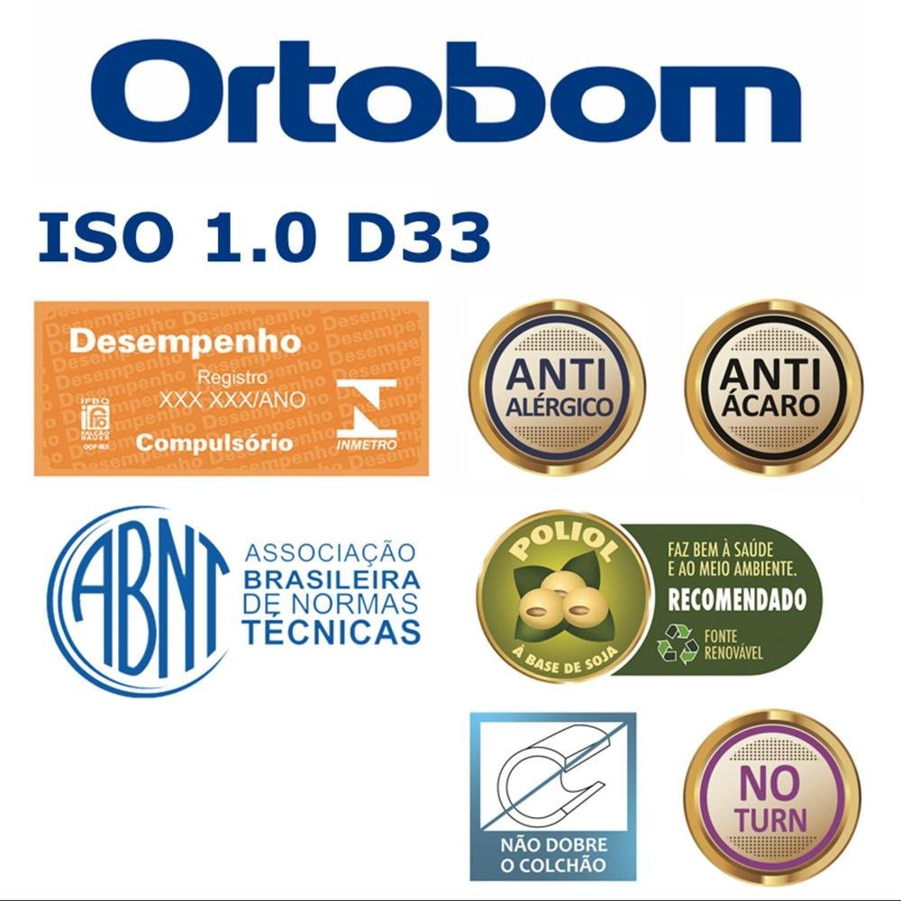 Colchão Casal Ortobom ISO 100 Ortopillow D33 Grafite e Branco 138x188x28 - 3