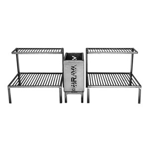 Kit Parrilla Rústica Alvenaria com 2 Grelhas Uruguaias + Caixa Firebox 115cm