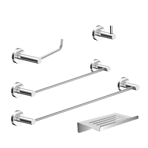 Kit de Acessórios para Banheiro Alto Brilho 5 Peças Grego Metal 2180at