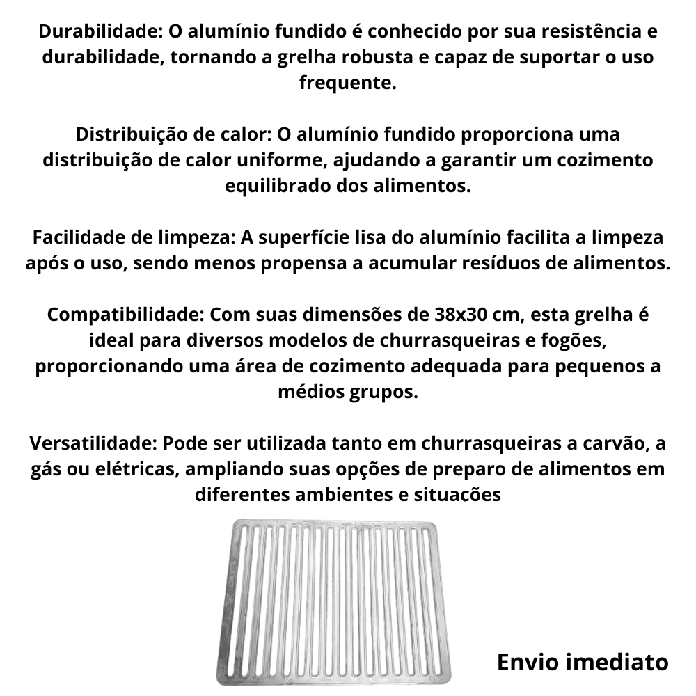 Grelha Churrasqueira 38x30 Grelha Churrasco - 3
