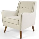Ver imagem 2 de Kit 02 Poltronas Decorativas com Pés de Madeira Taroba D02 Algodão Bege C-381 - Lyam Decor