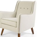 Ver imagem 4 de Kit 02 Poltronas Decorativas com Pés de Madeira Taroba D02 Algodão Bege C-381 - Lyam Decor