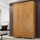 Ver imagem 2 de Guarda Roupa Leblon 4 Portas 2 Gavetas 5 Prateleiras - Benetil