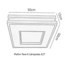 Ver imagem 2 de Plafon Moderno Modular 50cm Dourado Sala Mesa Quarto Cozinha