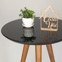 Ver imagem 6 de Mesa Lateral Tampo com Vidro 100% MDF 60x50cm Pés Palito Marrom
