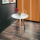Ver imagem 1 de Mesa Lateral Tampo com Vidro 100% MDF 60x50cm Pés Palito Branco