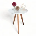 Ver imagem 2 de Mesa Lateral Tampo com Vidro 60x50cm Pés Palito
