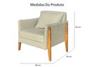 Ver imagem 3 de Kit 2 Poltronas Decorativa Sophia Suede Bege Pés Madeira Mz Decor