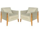 Ver imagem 1 de Kit 2 Poltronas Decorativa Sophia Suede Bege Pés Madeira Mz Decor