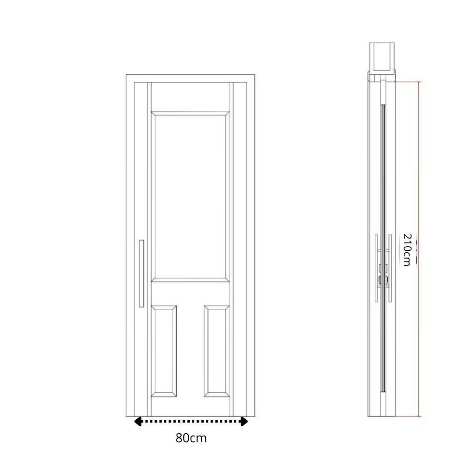 Folha de Porta Madeira Maciça Meia Grade Coração Duplo 80x210x3,5cm Cedro Rosa - 3