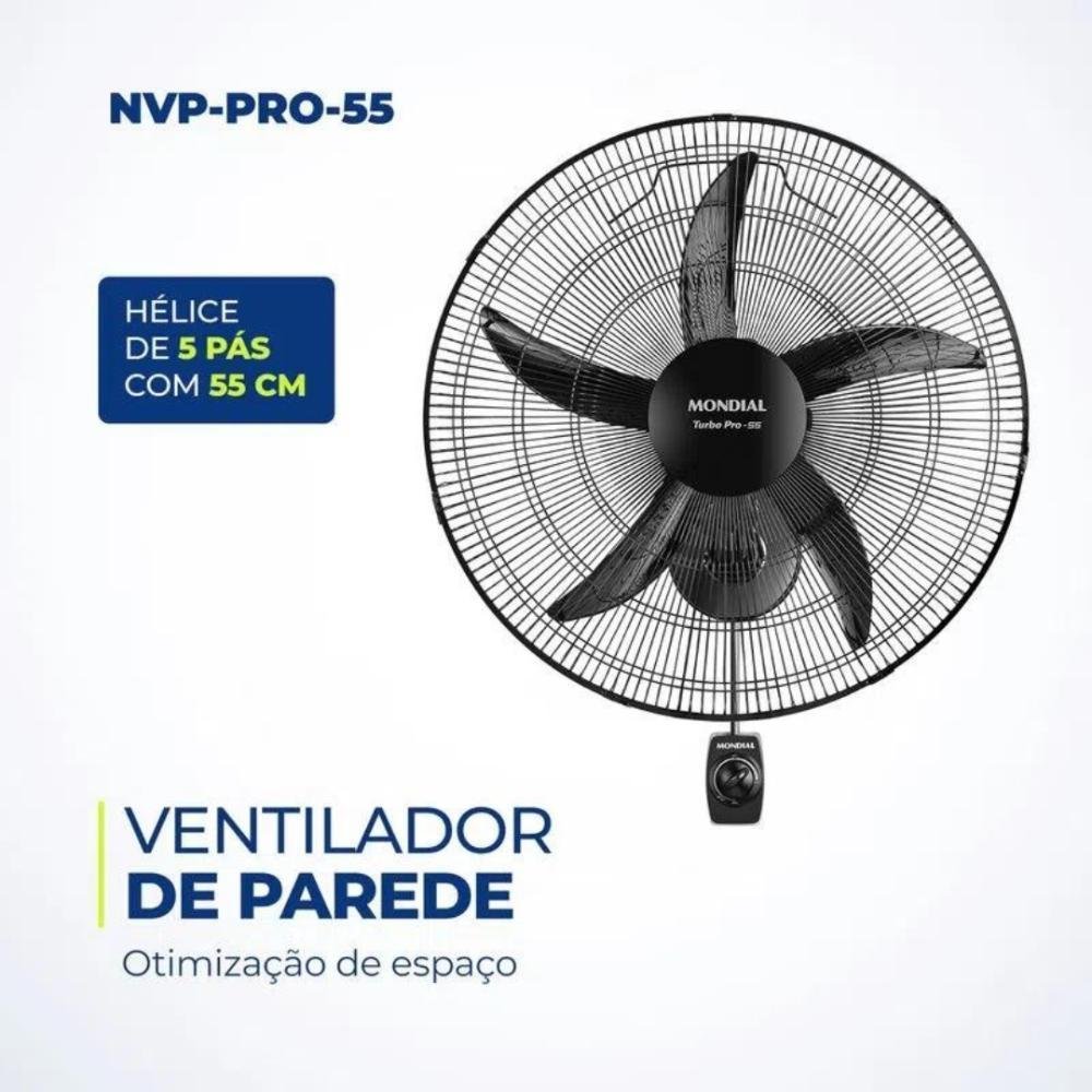 Ventilador de Parede Turbo Pro Nvp-pro-50 50cm 150w Preto - 2