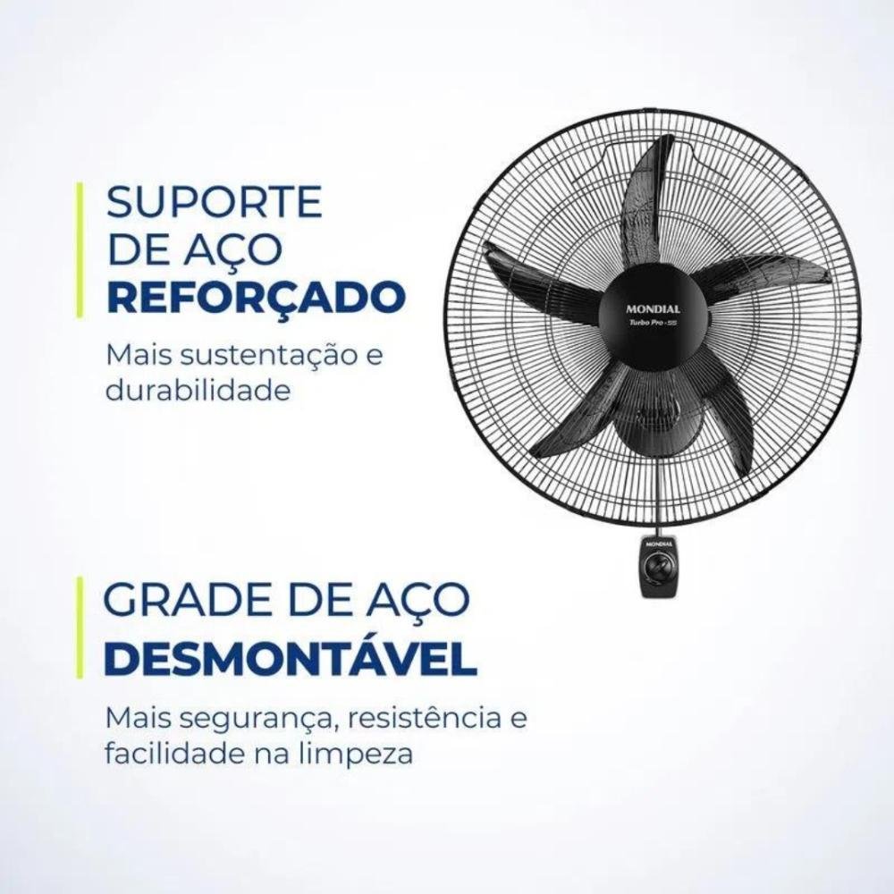 Ventilador de Parede Turbo Pro Nvp-pro-50 50cm 150w Preto - 5