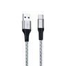 Cabo Usb-c P/ Usb-a 1,5m Nylon Trançado Cinza Carga Rápida - 1
