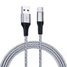 Cabo Usb-c P/ Usb-a 1,5m Nylon Trançado Cinza Carga Rápida - 5