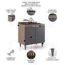 Ver imagem 3 de Balcão de Cozinha para Cooktop 80cm Pérola Z34 Freijó/grafite - Mpozenato