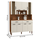Ver imagem 2 de Kit Cozinha 8 Portas e Gavetas Savona Nogueira / Off White