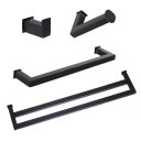Ver imagem 1 de Kit de Acessórios para Banheiro com 4 Peças em Aço Inox Black Matte Preto Fosco com Toalheiro Duplo