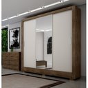 Ver imagem 3 de Guarda Roupa Casal com 4 Espelhos 3 Portas 3 Gavetas Santiago Novo Horizonte
