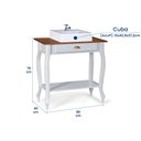 Ver imagem 5 de Bancada Aparador Mini Lavabo com Cuba 1 Gaveta Pés Luiz Xv Dália 3062 - Off White/imbuia Glazer