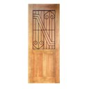 Ver imagem 2 de Folha de Porta Madeira Maciça Meia Grade Coração Geometric 80x210x3,5cm Cedro Rosa