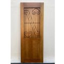 Ver imagem 4 de Folha de Porta Madeira Maciça Meia Grade Coração Geometric 80x210x3,5cm Cedro Rosa