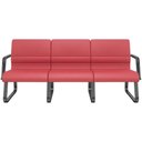 Ver imagem 1 de Cadeira Longarina 3 Lugares Recepção com Braço Pés Preto Lev P03 Vinil Vermelho - Lyam Decor