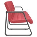 Ver imagem 2 de Cadeira Longarina 3 Lugares Recepção com Braço Pés Preto Lev P03 Vinil Vermelho - Lyam Decor