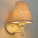 Ver imagem 2 de Arandela Cone Md-2004 Base Branco Cúpula em Tecido 14/14x07cm Rustico Bege - Bivolt