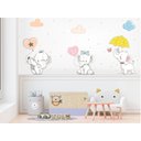 Ver imagem 1 de Adesivo de Parede Infantil Elefantes e Guarda Chuvas