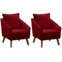 Ver imagem 1 de Kit 2 Poltronas para Sala e Escritório Decorativas Ellen Veludo Bordô