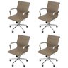 Kit 4 Cadeiras Escritório Diretor Esteirinha Rodízio Relax Corino 3301 - 2