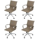Ver imagem 2 de Kit 4 Cadeiras Escritório Diretor Esteirinha Rodízio Relax Corino 3301
