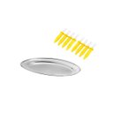 Ver imagem 1 de Travessa Bandeja Oval 30cm e Pegadores de Milho Inox 8un