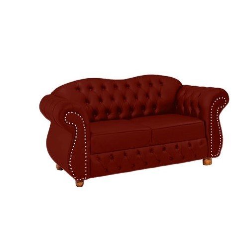 Namoradeira Chesterfield Merlo 2 Lugares - Suede Bordô / Decoração, recepção, sala tv estar