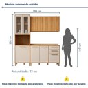 Ver imagem 4 de Cozinha Completa Modulada 3 Peças 9 Portas 2 Gavetas Salvador Bege/Cinamomo/Off White